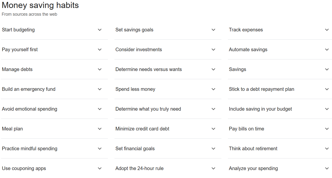 Money Saving Habits for women